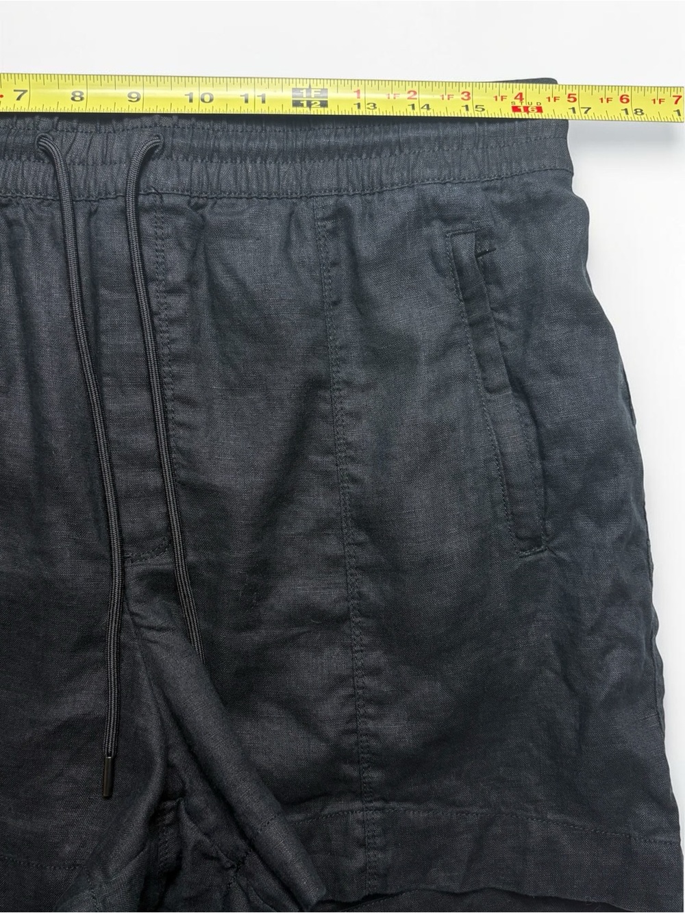 Athleta Retreat Linen Mid Rise 4" Shorts Black L - Picture 8 of 13